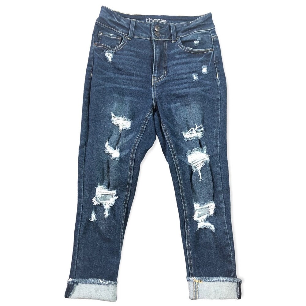 No Boundaries High Rise Distressed Cuffed Skinny Jean